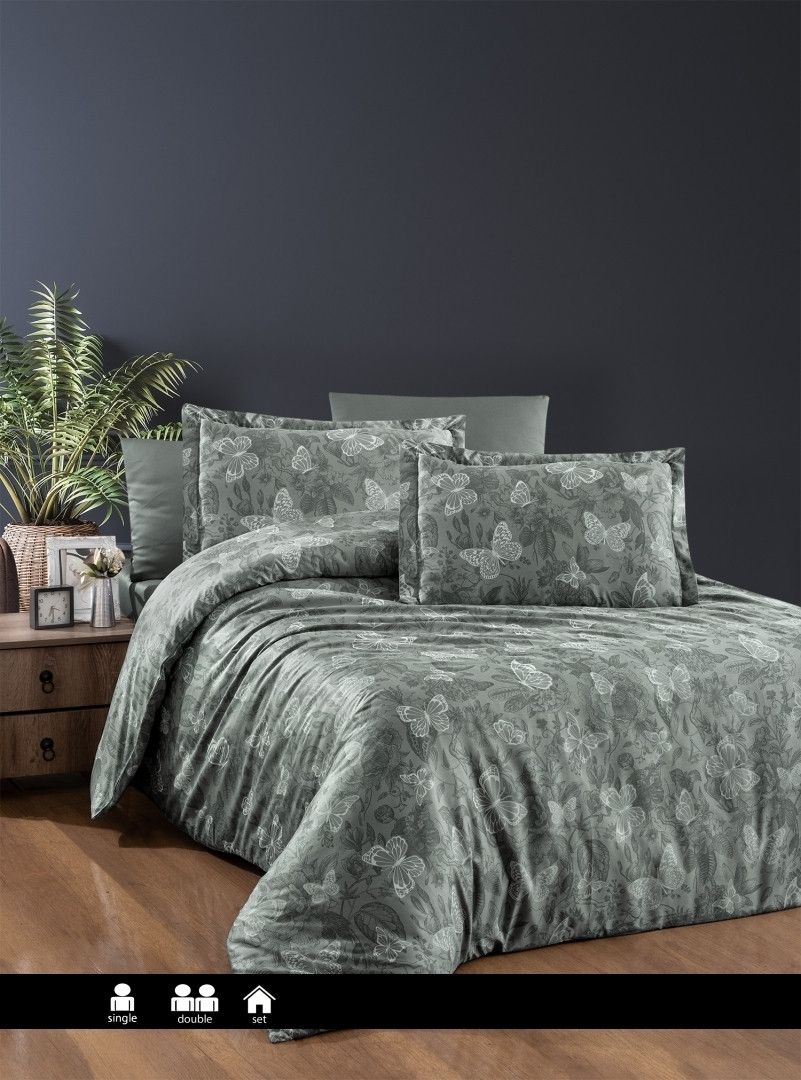 Постільна білизна сатин First Choice Cotton Satin Karlis Moonmist Туреччина двоспальна євро 200х220см