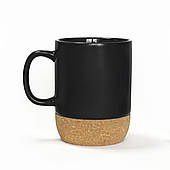 Чашка керамічна МВМ MY HOME з підставкою 320 мл Чорний (KP-14 BLACK)