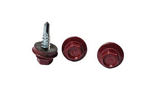 Саморіз покр. з шайбою EPDM для металу RAL 4,8х19(3005) (500шт)