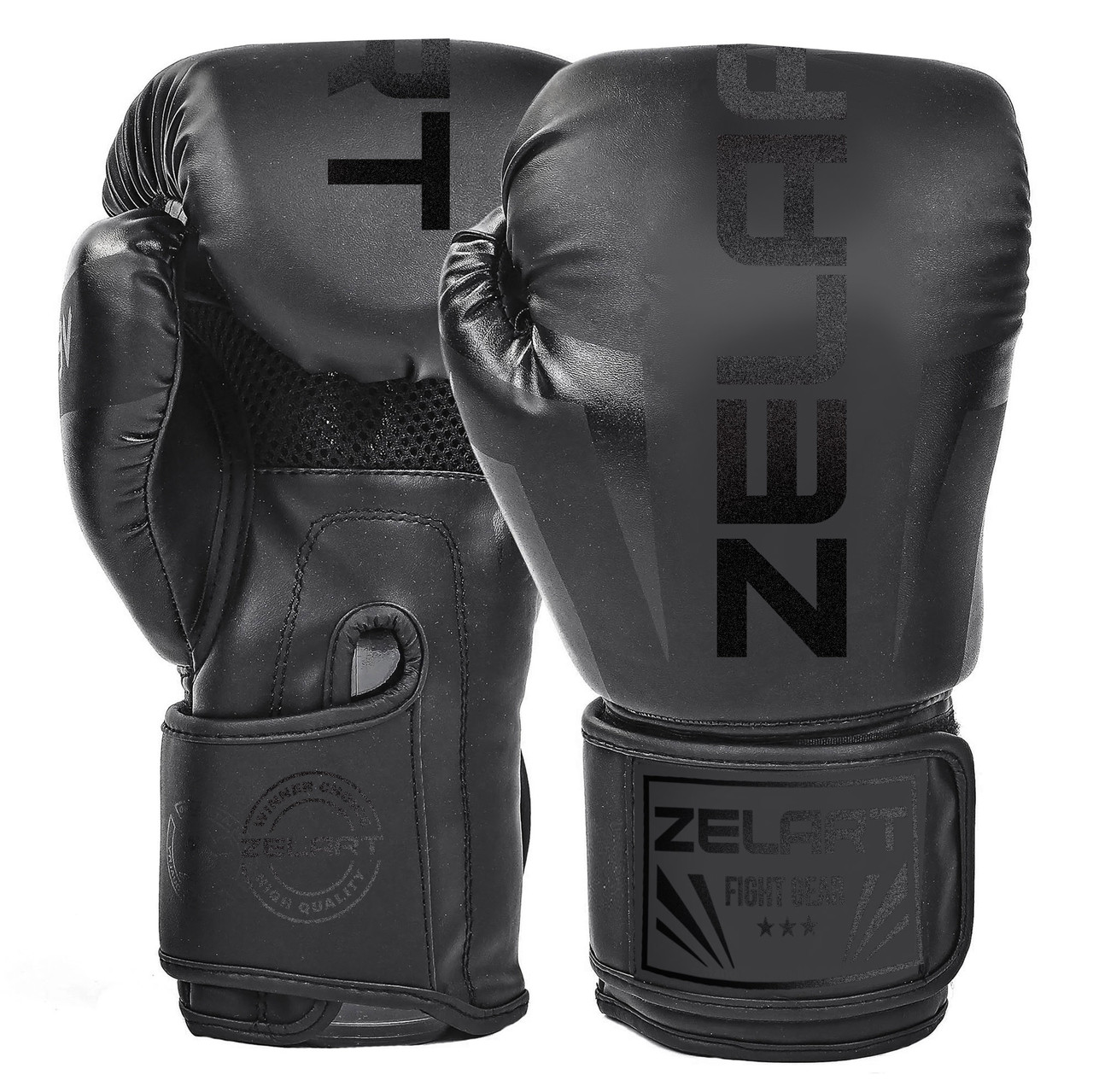 Рукавиці для боксу та єдиноборств Zelart Fight Gear 5698 14 унцій Black