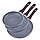 Набір сковорідок Kamille (20см, 24см, 28см) з антипригарним покриттям Grey marble, фото 4