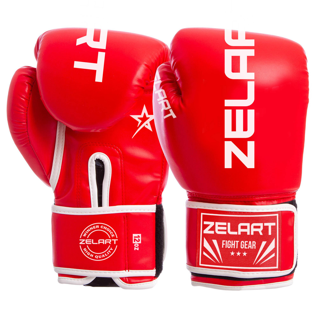 Рукавиці для боксу та єдиноборств Zelart Fight Gear 3987 12 унцій Red-White