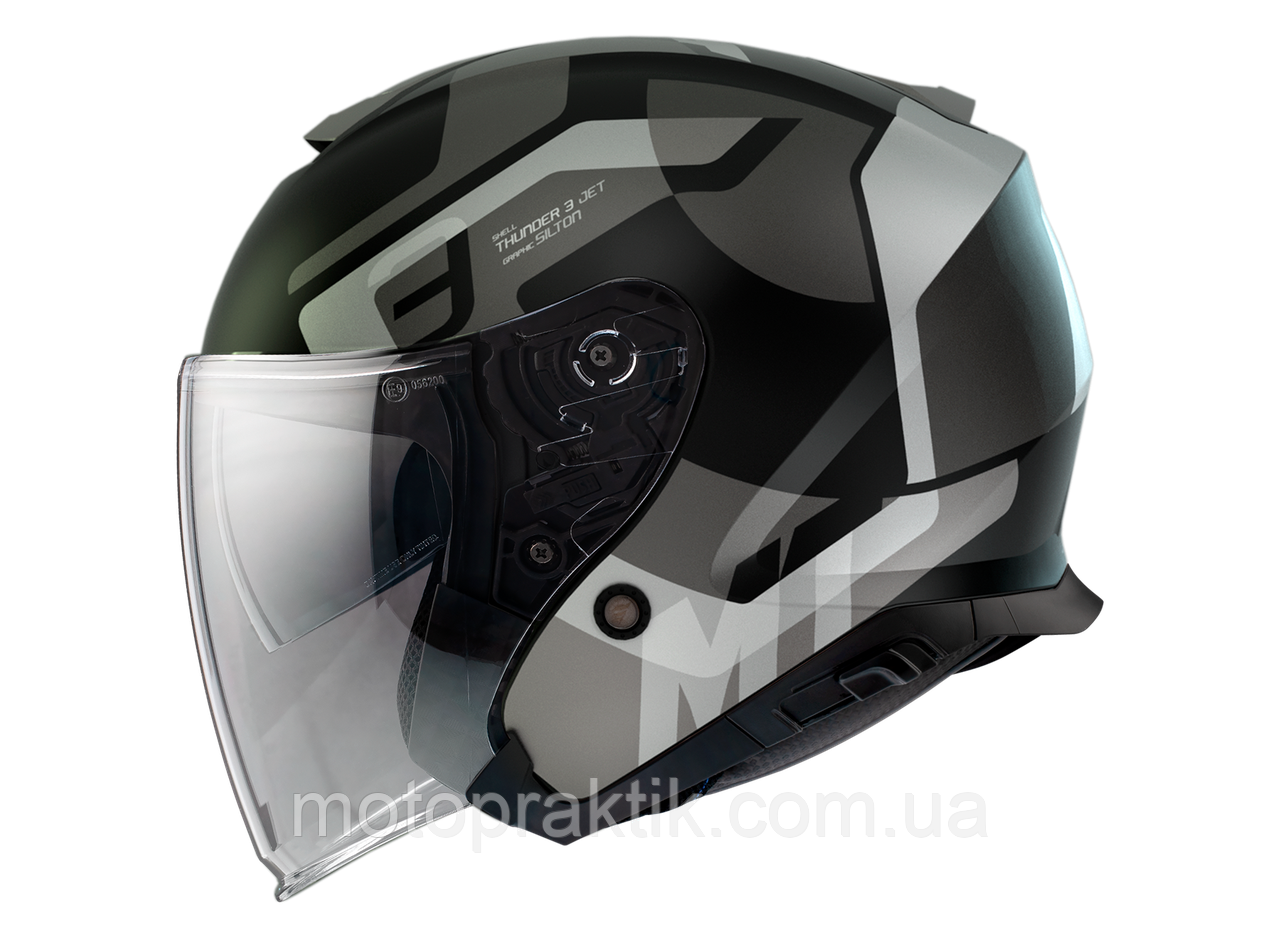 MT Thunder 3 Jet SV Silton B2 Matt Grey, XS Мотошолом лицевик з окулярами