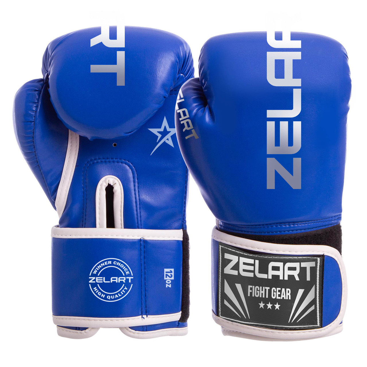 Рукавиці для боксу та єдиноборств Zelart Fight Gear 3987 8 унцій Blue-White
