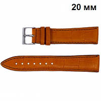 Ремінець шкіряний 418 20x18 світло-коричневий крокодил