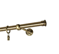 Карниз MStyle для штор металлический однорядный труба гладкая 19 мм Антик Дуо 160 см
