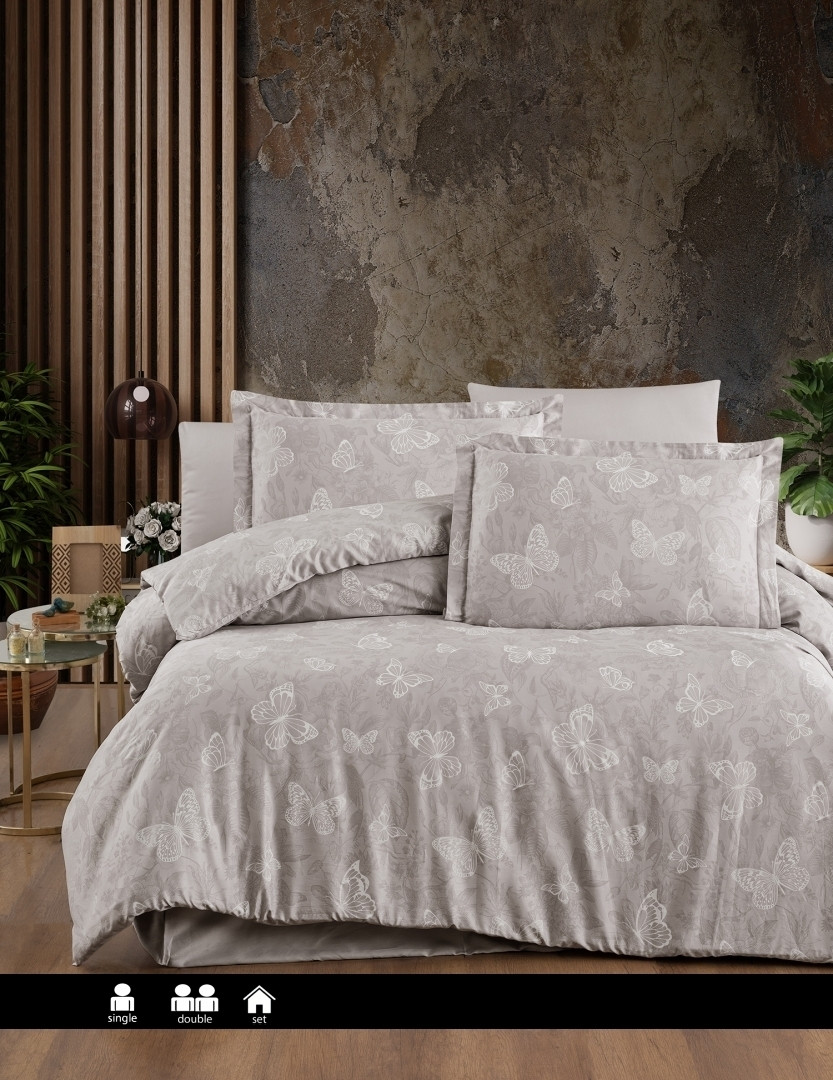 Постільна білизна сатин First Choice Cotton Satin Karlis Raindrops Туреччина двоспальна євро 200х220см