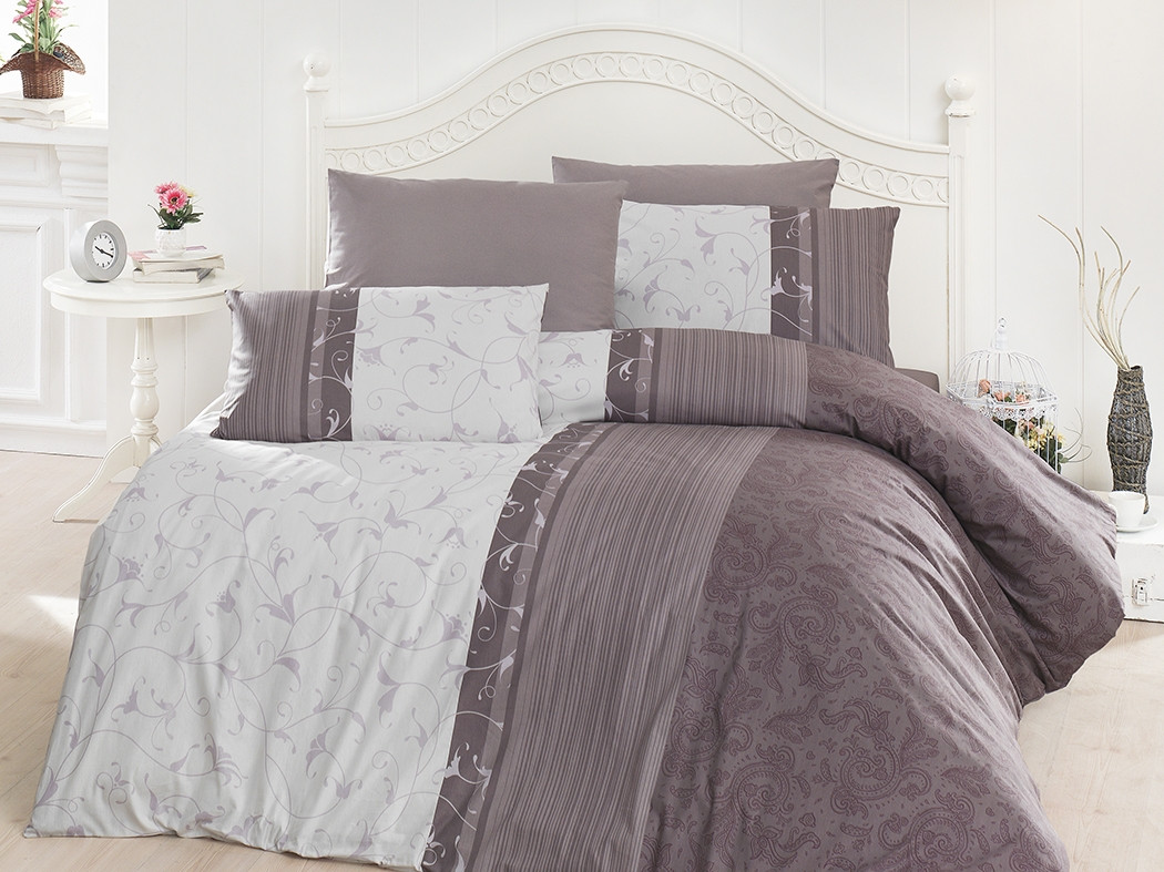 Сімейна Турецька Постільна білизна First Choice Ranforce Pietra Lilac 160х220см (2 шт)