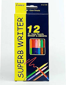 Олівці Marco SUPERB WRITER 12 кольорів двосторонні 4110-12CB