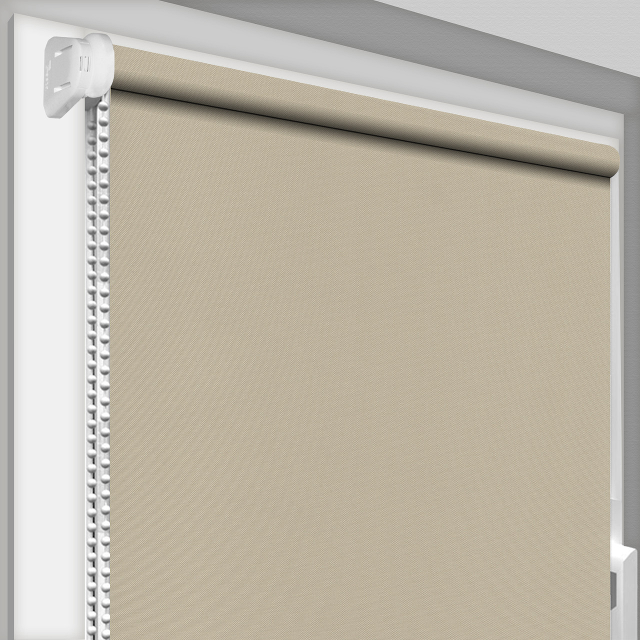 Рулонна штора відкритого типу DecoSharm Блекаут Акрил 053 Бежевий Найкраща якість, фото 1