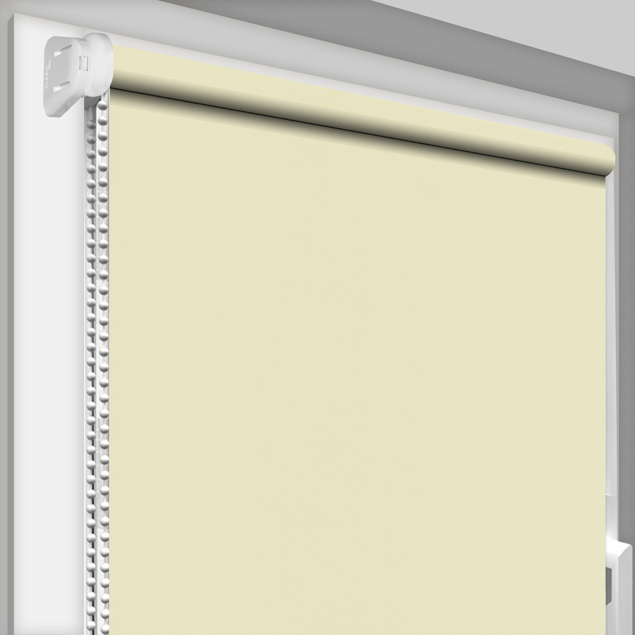 Рулонна штора відкритого типу DecoSharm Блекаут Акрил 056 Кремовий Найкраща якість, фото 1