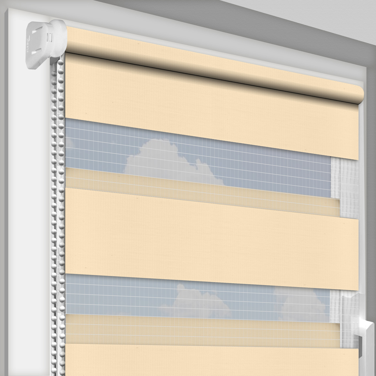 Рулонна штора День-Ніч DecoSharm Secret Impress DN 3 Бісквіт Найкраща якість, фото 1