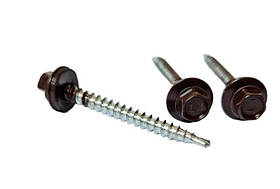 Саморіз покр. з шайбою EPDM для деревини RAL 4,8х35(8017) (250шт)