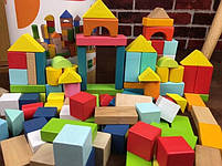 Дитячий ігровий набір дерев'яних кубиків "LandToys" Місто 100 шт., фото 4