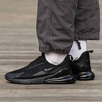 Чоловічі кросівки Nike Air Max 270 Black/White (чорні з білим) легкі зручні спортивні кроси сітка І1339 top, фото 4