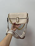 Жіноча подарункова сумка крос-боді Marc Jacobs The J Marc Shoulder Bag Cream  (кремова) KIS02173 модна top, фото 6