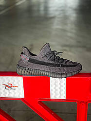 Жіночі кросівки Adidas Yeezy Boost 350 V2 Static Black Reflective (чорні) рефлективні легкі кроси К2705 vkross