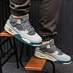 Чоловічі кросівки Nike Air Jordan 4 Retro (сірі) високі повсякденні кроси 2385 Найк топ, фото 2