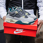 Чоловічі кросівки Nike Air Jordan 4 Retro (сірі) високі повсякденні кроси 2385 Найк топ, фото 3