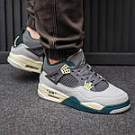 Чоловічі кросівки Nike Air Jordan 4 Retro (сірі) високі повсякденні кроси 2385 Найк топ, фото 4