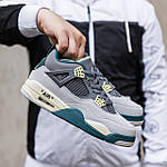 Чоловічі кросівки Nike Air Jordan 4 Retro (сірі) високі повсякденні кроси 2385 Найк топ, фото 6