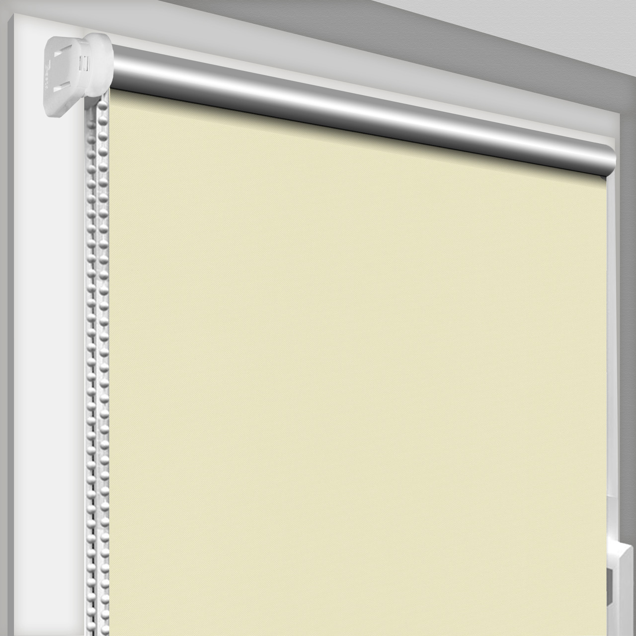 Рулонна штора відкритого типу DecoSharm Блекаут Сільвер Термо 056 Кремовий Найкраща якість, фото 1