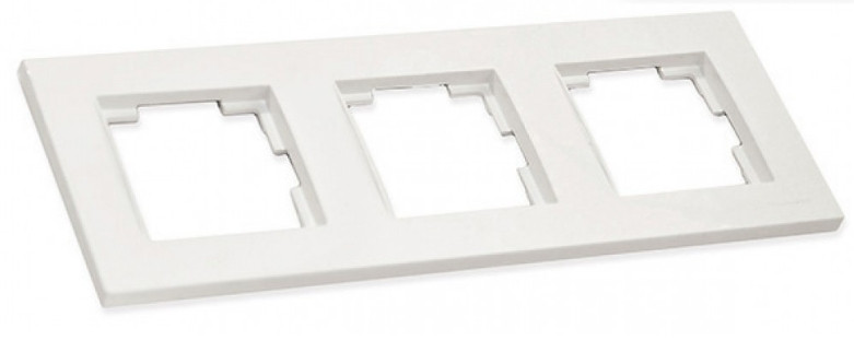 РАМКА ДЛЯ РОЗЕТКИ ГОРИЗОНТАЛЬНА ТРИМІСНА "RITA", "MUTLUSAN", БІЛИЙ, фото 1