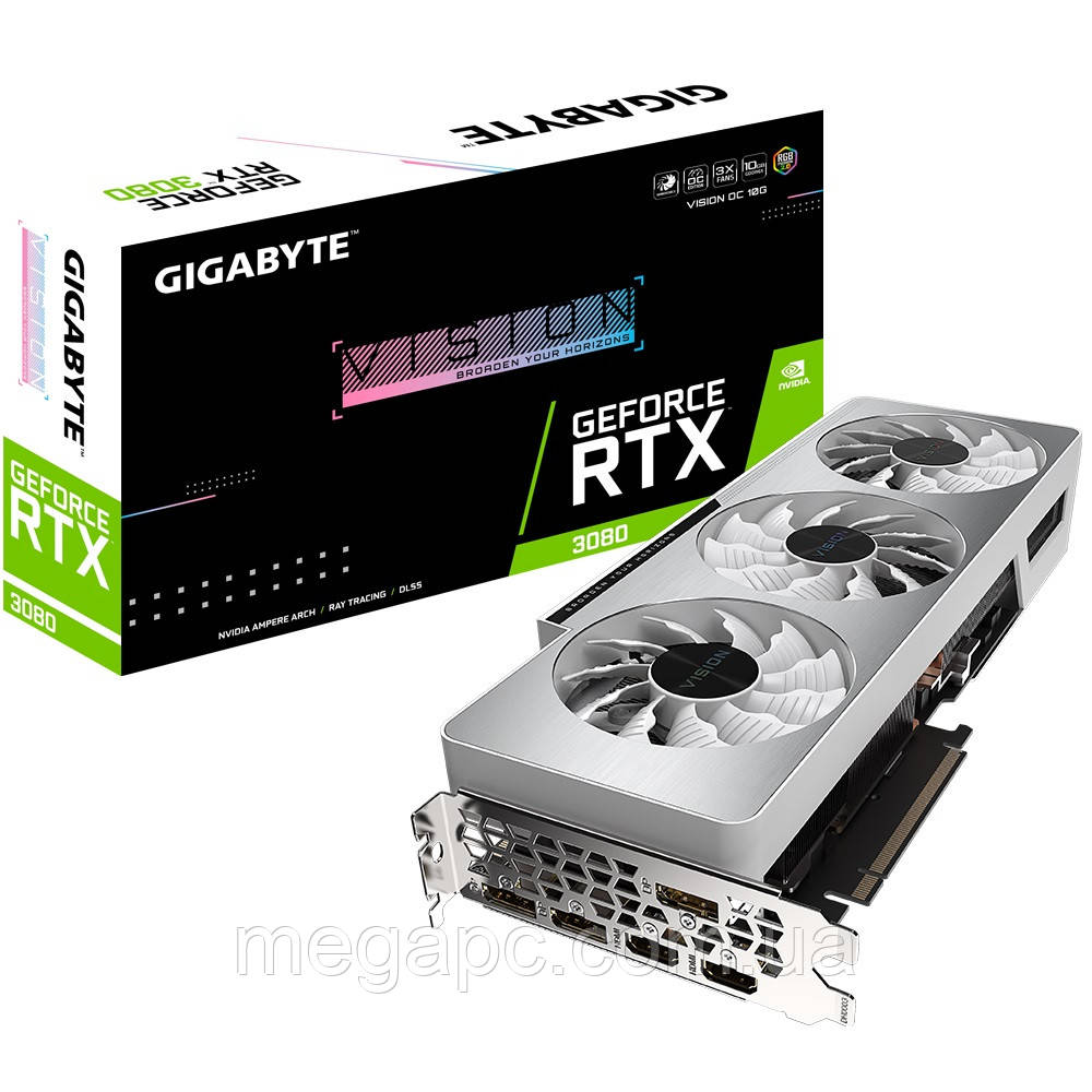 Відеокарта Gigabyte RTX 3080 Vision OC 10G (GV-N3080VISION OC-10GD) (Б/В) Стан Нових!