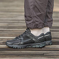 Мужские кроссовки Nike Zoom Vomero 5 Climacool Black (чёрные) спортивные низкие деми кроссы I1388 cross