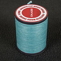 Нитка вощена, т. 0.8 мм кол. блакитний (S010), плоский шнур 110 метрів Galaces