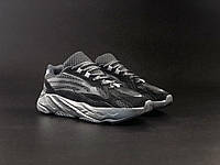Мужские кроссовки Adidas Yeezy 700 (чёрные) лёгкие спортивные модные кроссы 11640 vkross