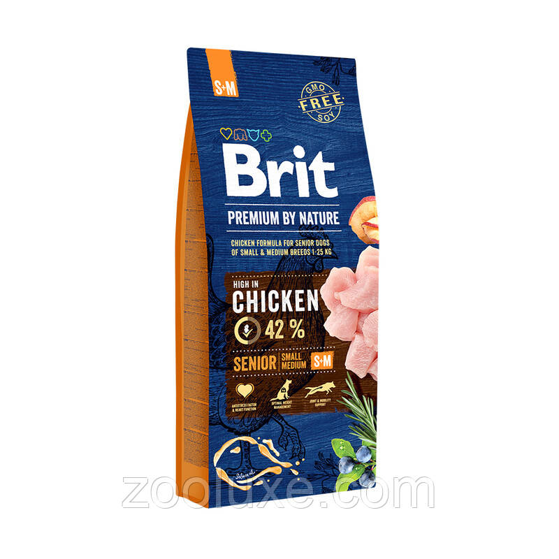 Brit Premium Senior S+M Chicken 3 кг корм для собак Брит Преміум Сеньйор З М Курка