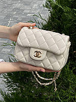 Женская сумка клатч Chanel Mini Bag Beige (бежевая) torba0197 стильная сумочка на декоративной цепочке cross