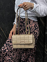 Женская сумка клатч Michael Kors SoHo Small Quilted Leather Shoulder Bag Beige (бежевая) torba0203 для девушки