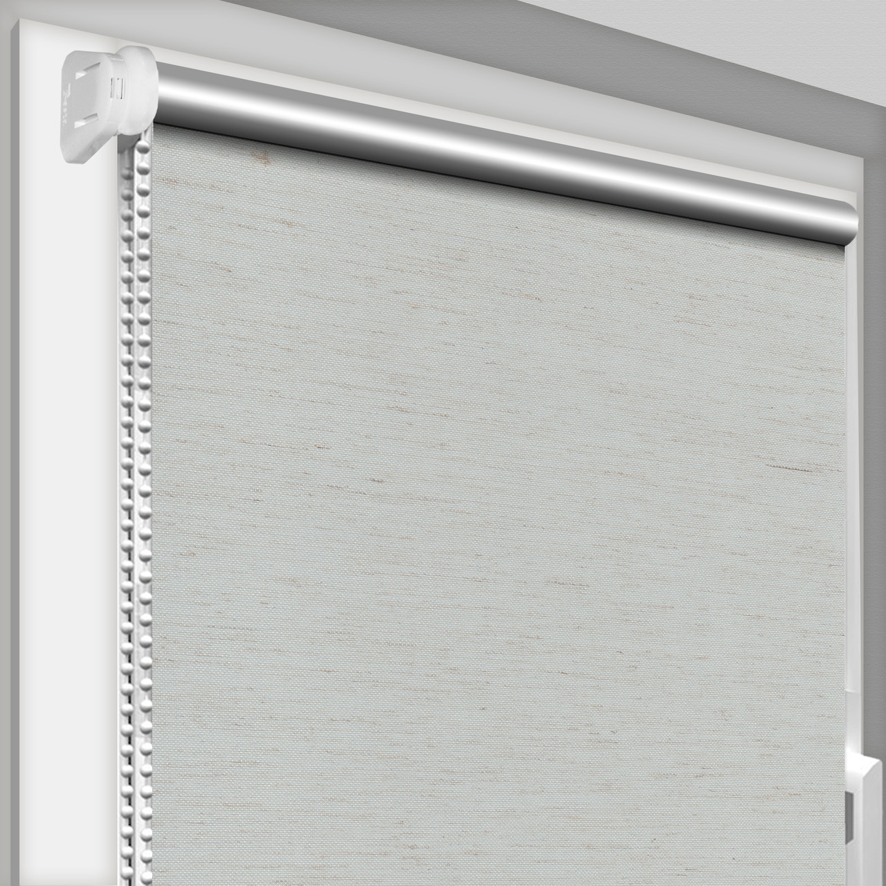 Рулонна штора відкритого типу DecoSharm Блекаут Сільвер Термо 064 Сірий льон Найкраща якість, фото 1