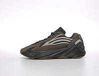 Мужские кроссовки Adidas Yeezу v2 (коричневые) спортивные демисезонные светоотражающие кроссы К14333 vkross