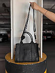 Жіноча сумка шопер подарункова Marc Jacobs Tote mini black (чорна) арт4203 стильна з короткими ручками top, фото 3