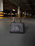 Жіноча сумка шопер подарункова Marc Jacobs Tote mini black (чорна) арт4203 стильна з короткими ручками top, фото 7