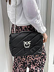 Жіноча подарункова сумка Pinko Puff Black Bag V2 (чорна) torba0200 модна стильна з пташками екошкіра top, фото 6