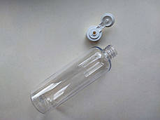 150 мл/20 мм ПЕТ Круглий прозорий флакон з кришкою БІЛОЮ фліп-топ 20/410, пляшка пластиковий, пластмасовий, фото 3