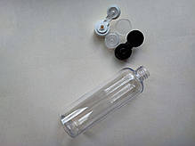 150 мл/20 мм ПЕТ Круглий прозорий флакон з кришкою БІЛОЮ фліп-топ 20/410, пляшка пластиковий, пластмасовий, фото 5