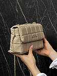 Жіноча сумка клатч Michael Kors SoHo Small Quilted Leather Shoulder Bag Beige (бежева) torba0203 для дівчини top, фото 4