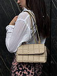 Жіноча сумка клатч Michael Kors SoHo Small Quilted Leather Shoulder Bag Beige (бежева) torba0203 для дівчини top, фото 6