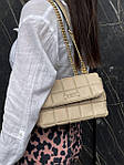 Жіноча сумка клатч Michael Kors SoHo Small Quilted Leather Shoulder Bag Beige (бежева) torba0203 для дівчини top, фото 7