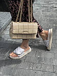 Жіноча сумка клатч Michael Kors SoHo Small Quilted Leather Shoulder Bag Beige (бежева) torba0203 для дівчини top, фото 10