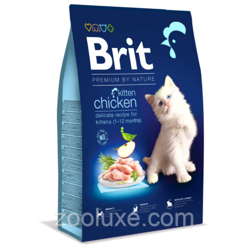 Brit Premium by Nature Kitten Chicken 800 г / Брит Преміум Кіттен Курка корм для кошенят