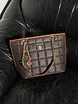 Жіноча подарункова сумка-шопер Michael Kors Shopper Bag Brown (коричнева) KIS12065 стильна Елізабет Корс top, фото 8