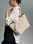 Жіноча подарункова сумка-шопер Michael Kors Shopper Bag Beige (бежева) KIS12066 стильна сумочка Елізабет Корс top, фото 6