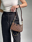 Жіноча ділова сумка Louis Vuitton Easy Pouch On Strap Monogram Brown (коричнева) KIS01109 стильна top, фото 6