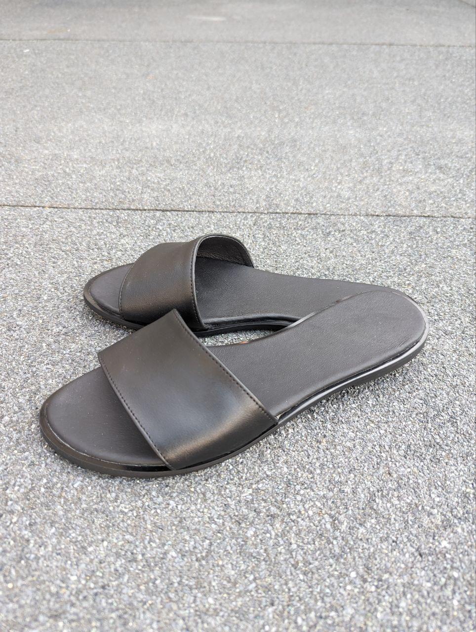 STTOPA Розміри 42,43. Шльопанці великих розмірів шкіряні. 389-3645 Чорні, фото 1